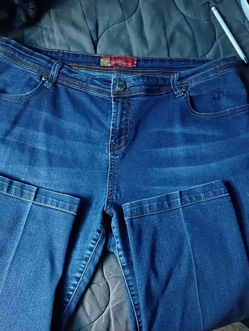 Apple Bottoms Straight Leg Dark Blue Denim Jeans